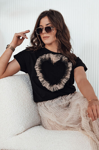 Ženska majica TICKER črna Dstreet RY2344