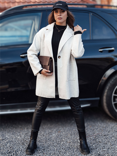 Ženski prevelik plašč ELEGANTWAY v sledeh bež barve Dstreet NY0698