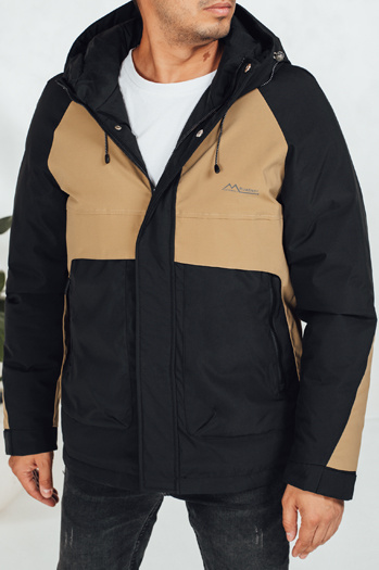 Moška zimska jakna s kapuco v kamelji barvi Dstreet TX5041