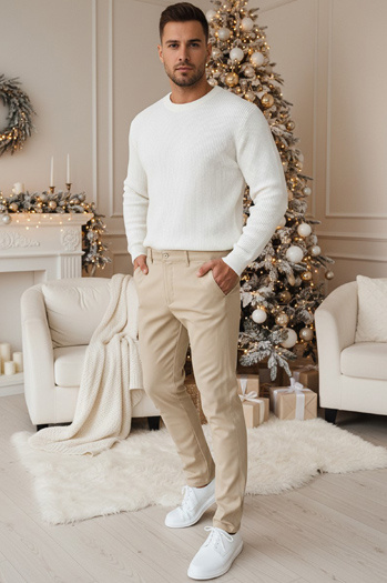 Moške bež hlače Dstreet UX4410z