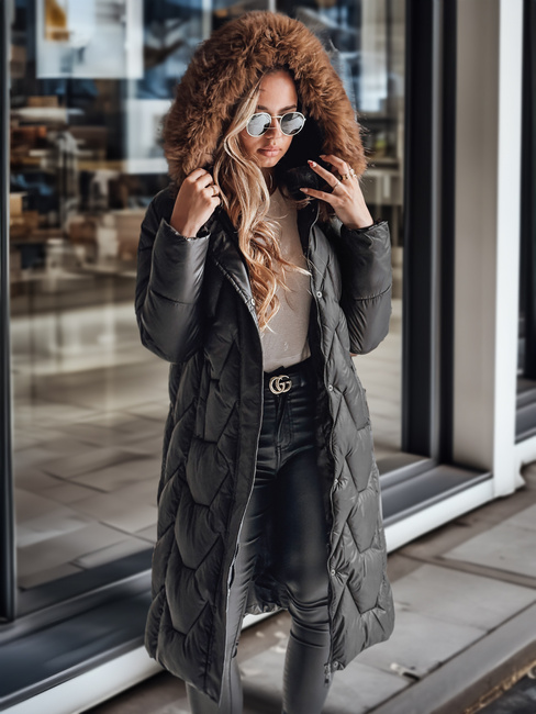 Ženska prešita dolga jakna WINTERACT black Dstreet TY4778