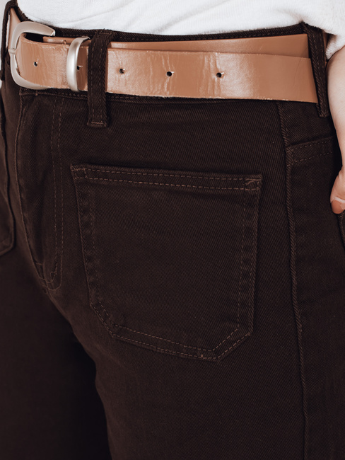 Kavbojke s širokimi nogavicami rjave barve Dstreet UY2842