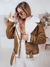 Ženske jakne LEVERINO iz semiša z ovčjo kožo camel Dstreet TY4733