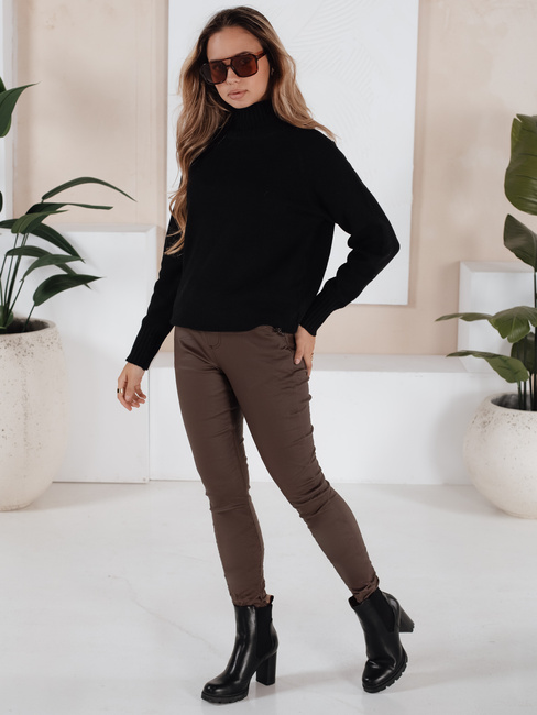 Ženske povoščene hlače LIZZY Barva rjav DSTREET UY1782