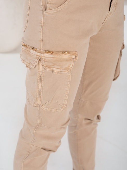Ženske tovorne hlače CARGOIF light beige Dstreet UY2712