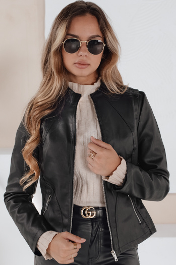 Ženska usnjena jakna ramones black Dstreet TY5201