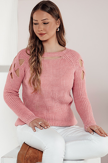 Ženski pulover SLITARIA pink Dstreet MY2412