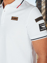 Moška polo majica z našitki bela Dstreet PX0635