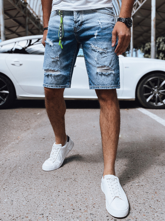 Moške jeans kratke hlače Barva Modra DSTREET SX2165