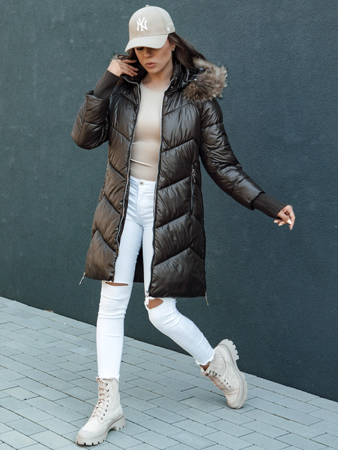 Kurtka zimowa damska pikowana LAGOON mokka Dstreet TY4500