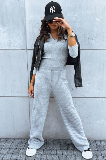 Ženske hlače casual MOSSYMOOD Barva siva DSTREET UY1691