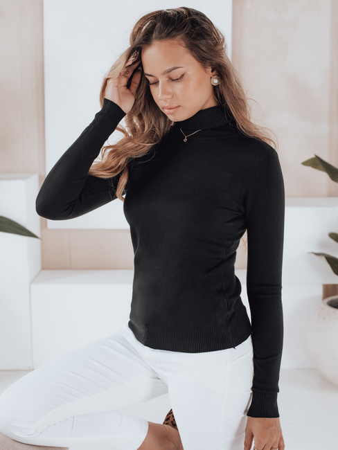 Ženski pulover z rolojem VANORIA black Dstreet MY2488