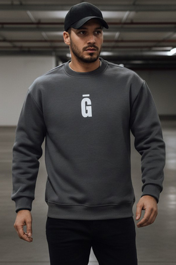 Moška potiskana grafitna majica Dstreet BX5921