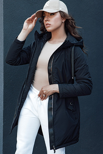 Ženska jakna parka s kapuco GROLIN black Dstreet TY4413