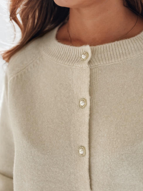 Ženski pulover z zadrgo SELINA ecru Dstreet MY2515