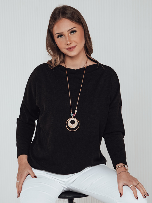 Ženska bluza WERIIO z obeskom črna Dstreet RY2710