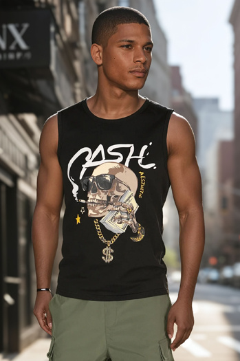 Moška majica brez rokavov črna Dstreet RX5653