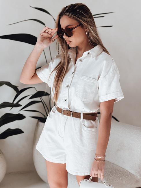 DINOZIA bela jeansova kratka obleka Dstreet EY2589