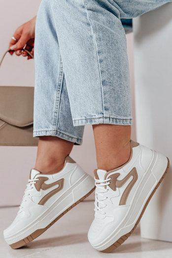 BEIMEI ženske superge na platformi bele barve Dstreet ZY0871