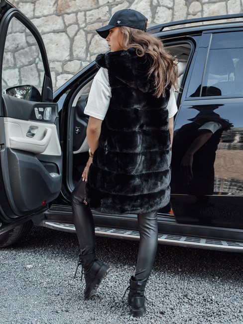 Ženski krznen jopič ASHTON black Dstreet TY4543