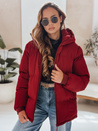 MISSFROST ženska prešita jakna s kapuco bordo barve Dstreet TY4960