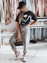 Ženska majica oversize s 3D učinkom črna Dstreet RY2716