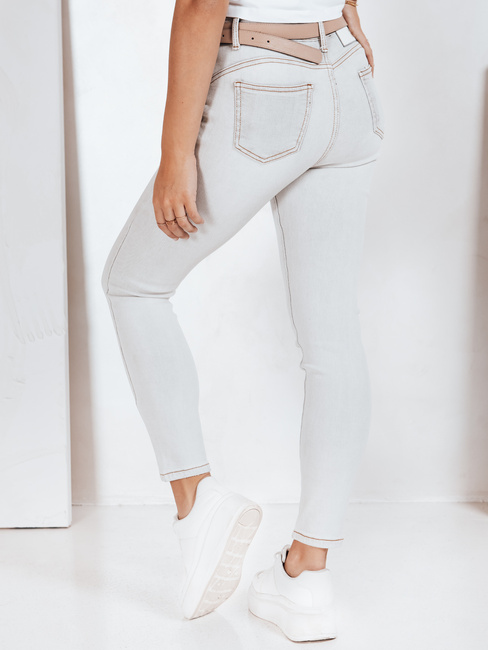 Ženske oprijete kavbojke sive barve Dstreet UY2806