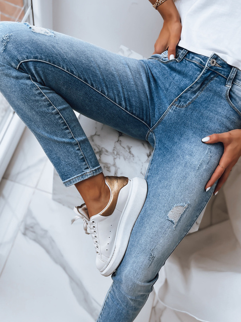 Ženske kavbojke z visokim pasom MOVE ON Barva Modra DSTREET UY1392