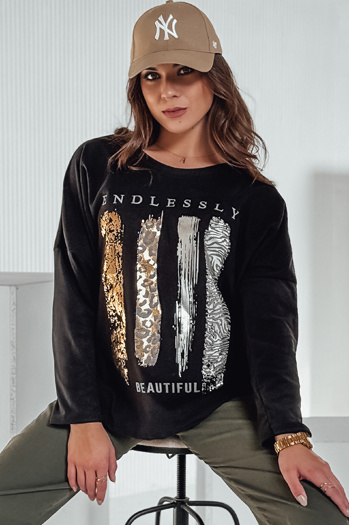 MODEZINE ženska bluza oversize črna Dstreet RY2690