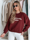Ženska bluza prevelike velikosti s potiskom COOKIES v bordo barvi Dstreet BY1445