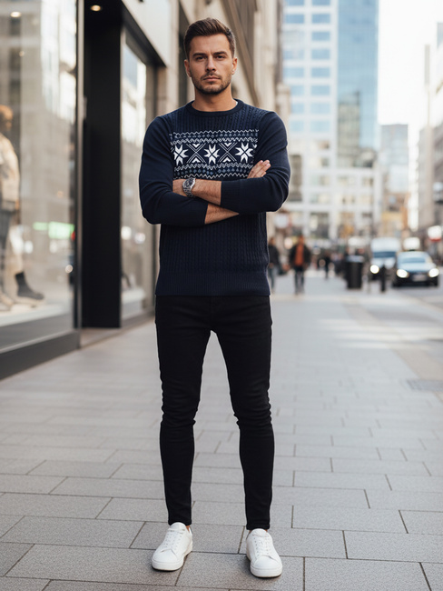 Moški pulover v mornarsko modri barvi Dstreet WX2277