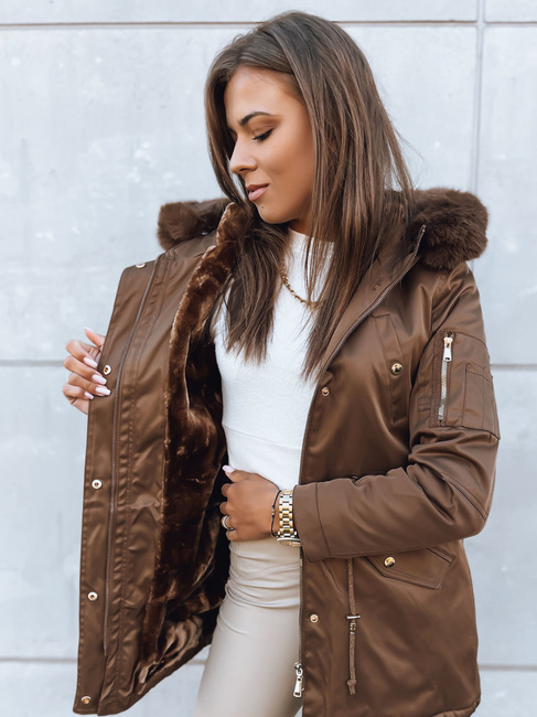 Ženska zimska jakna GODDESS Barva kavna DSTREET TY3869