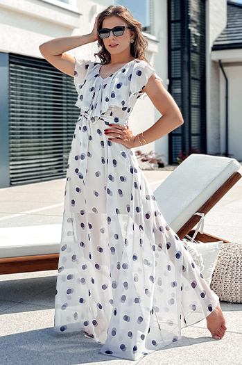 MARISOL maksi obleka svetlo siva Dstreet EY2501