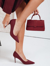 Ženske črpalke stiletto burgundske barve Dstreet ZY1073