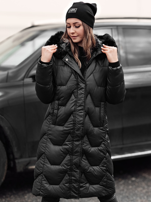 Ženska prešita dolga jakna WINTERACT black Dstreet TY4775