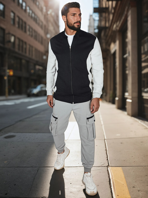 Moška jopa z zadrgo in pokončnim ovratnikom črna Dstreet BX5909