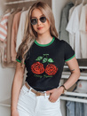 Ženska majica z bleščicami ROSAWIS black Dstreet RY2846