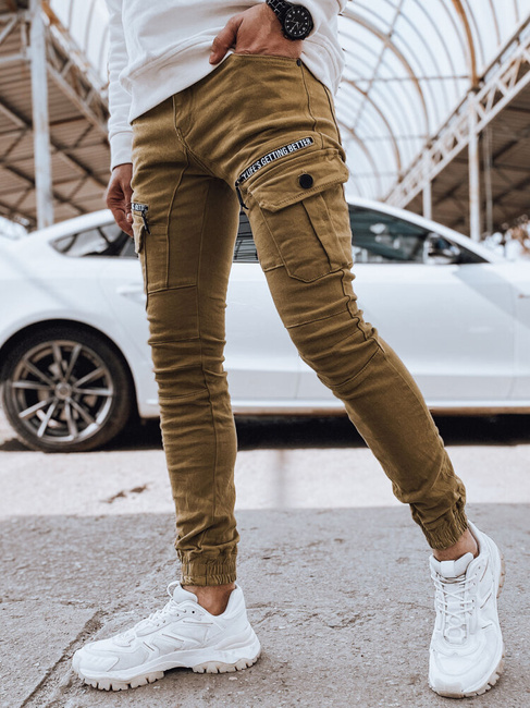 Spodnie męskie jeansowe bojówki kamelowe Dstreet UX4360