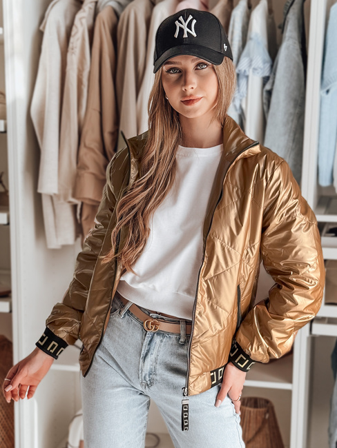 Ženska prešita bomber jakna GLAMCIX beige Dstreet TY4784