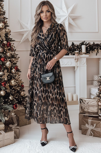 TIGRISSA ena velikost midi obleke črna in rjava Dstreet EY2546