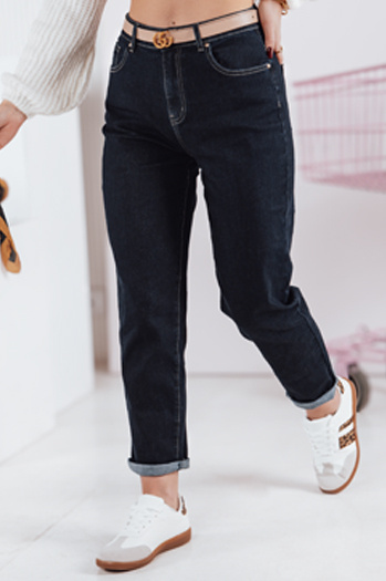 Ženske jeans hlače STRAIGHTY temno modre barve Dstreet UY2390