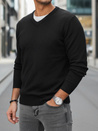 Moški črni pulover z v-izrezom Dstreet WX2314