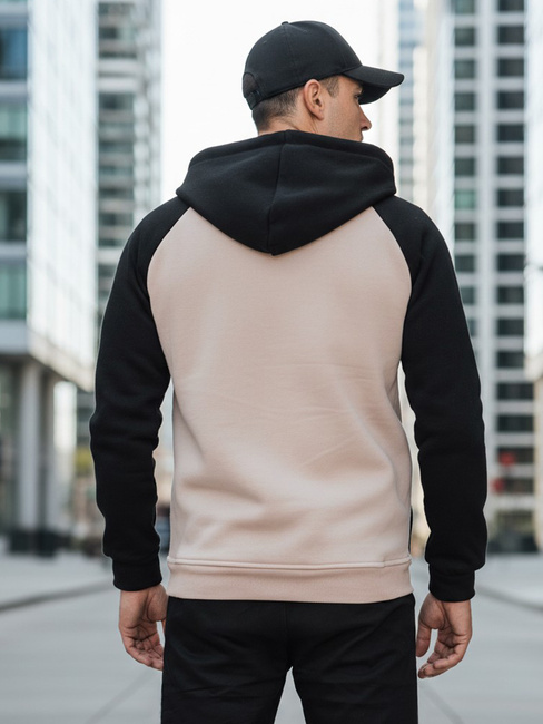 Moška osnovna majica s kapuco bež Dstreet BX5890