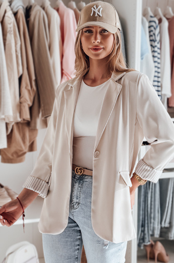 Ženska bluza RESIDAL ene velikosti svetlo bež Dstreet PY0122