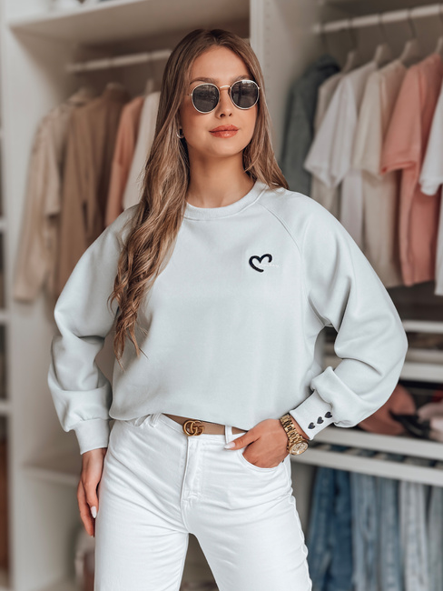 Ženska bluza z izvezenimi srčki MONLOVE modra Dstreet BY1509