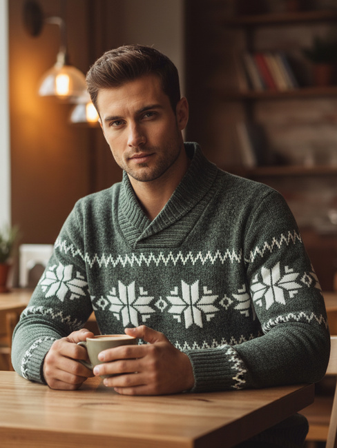 Moški zeleni pulover Dstreet WX2270