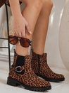 Ženski škornji iz semiša z leopardjim vzorcem Dstreet ZY1261