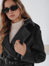 Ženski zimski plašč classic trench black Dstreet NY0762