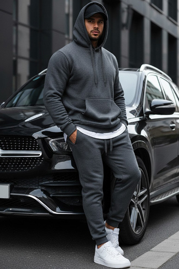 Moška jopa s kapuco Barva Temno siva DSTREET BX2085