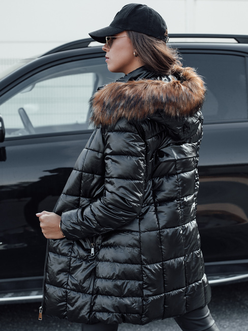 Kurtka damska czarna WINTERZIP z kapturem Dstreet TY4568